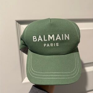 Balmain Green Baseball Cap with White Logo - tags removed, never worn